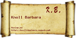 Knoll Barbara névjegykártya