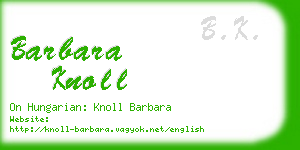 barbara knoll business card